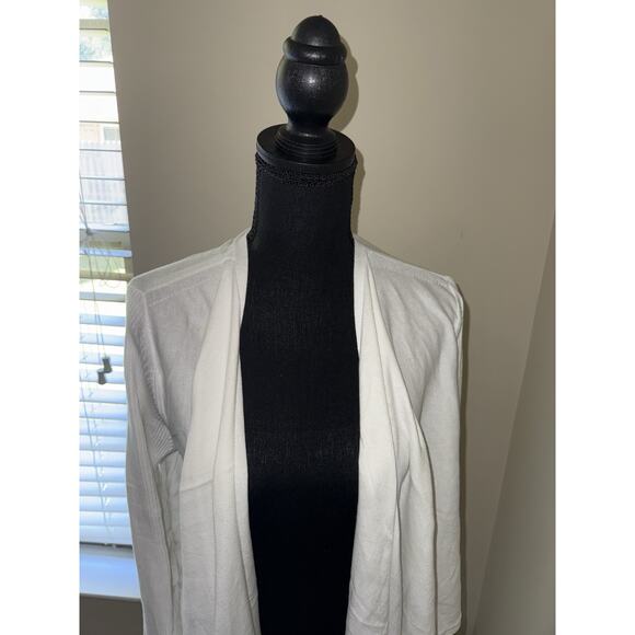 NWT Eileen Fisher Drape Style Open Front Cardigan Organic Cotton White Small - Picture 2 of 4